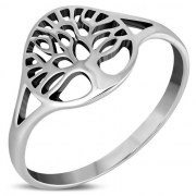 Tree of Life Plain Sterling Silver Ring, rp802